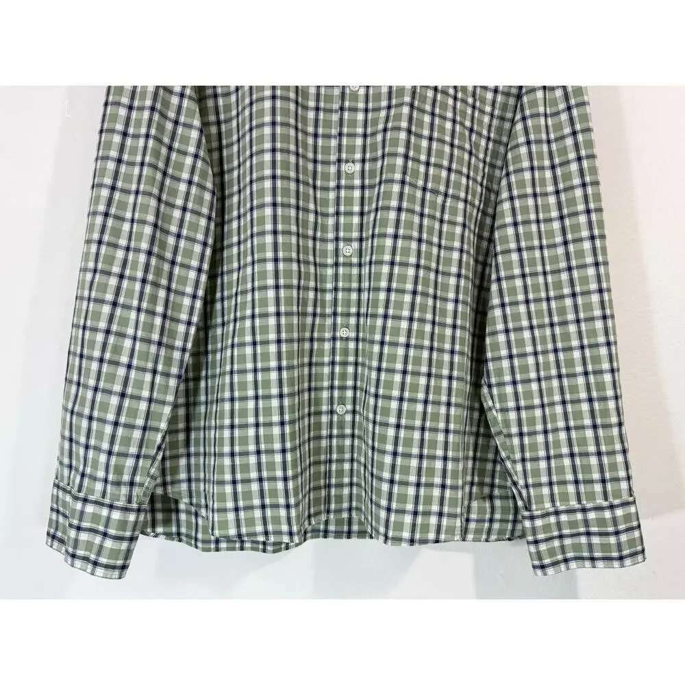 J.Crew Men’s XXL Slim Untucked Flex Washed Green Plaid Long Sleeve Shirt NWT